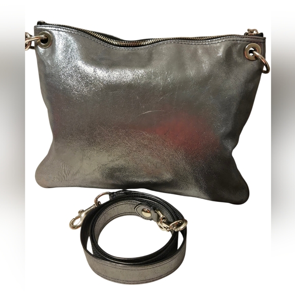 Coach Poppy 2011 Silver/Gunmetal Metallic Convertible Shoulder Bag - Picture 2 of 13